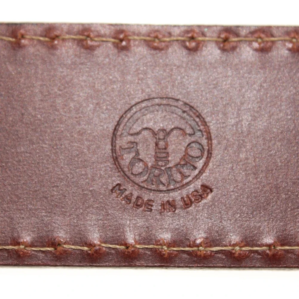 Torino Leather Company NWT Classic Belt Size 36 US in Solid Brown Leather